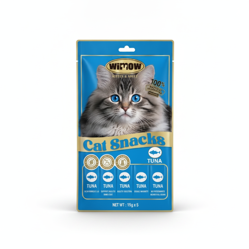 Wimow Creamy Cat Treats with Tuna 5 × 15 g