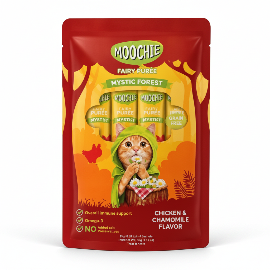 Mochi Creamy Cat Treats with Chicken, Carrot & Pumpkin 5 × 15 g