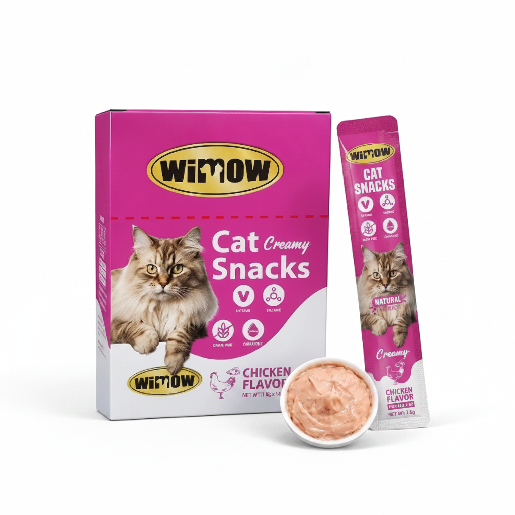 Wimow Creamy Cat Treats with Chicken & Scallop 45 × 16 g