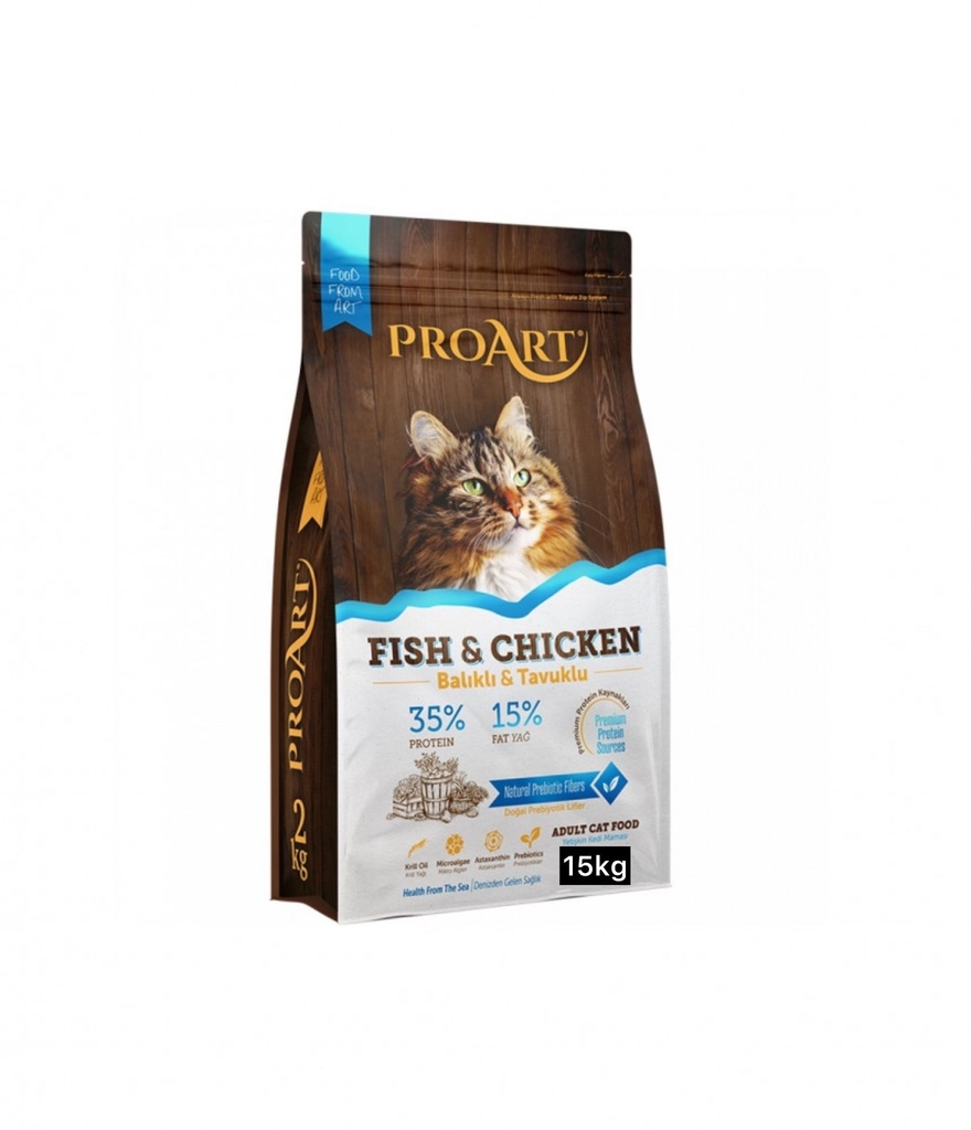 ProArt Adult Cat Dry Food with Chicken & Fish Flavor 15 kg
