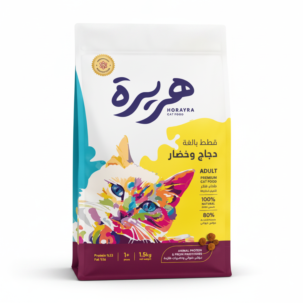 هريرة طعام جاف للقطط البالغة بالدجاج والخضار 1.5 كجم