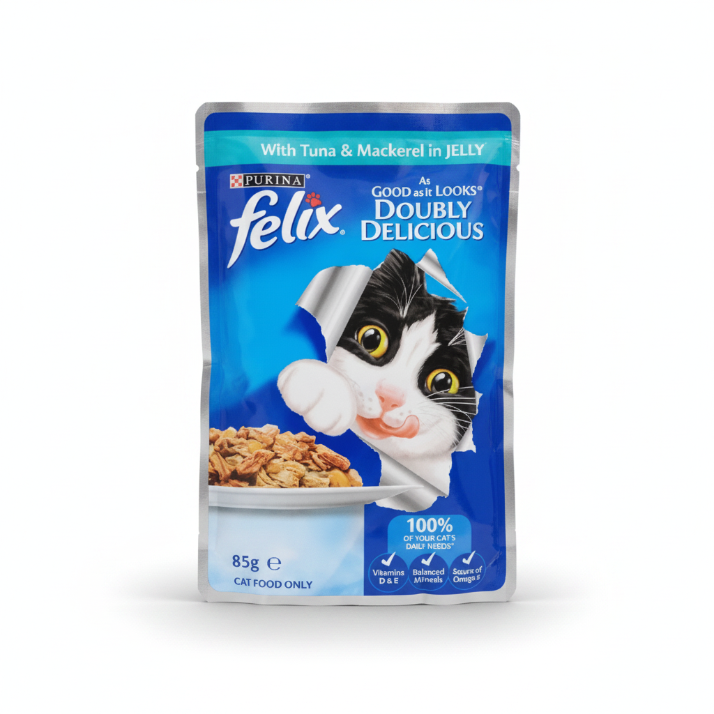 Felix Adult Cat Wet Food with Tuna & Mackerel in Jelly 85 g