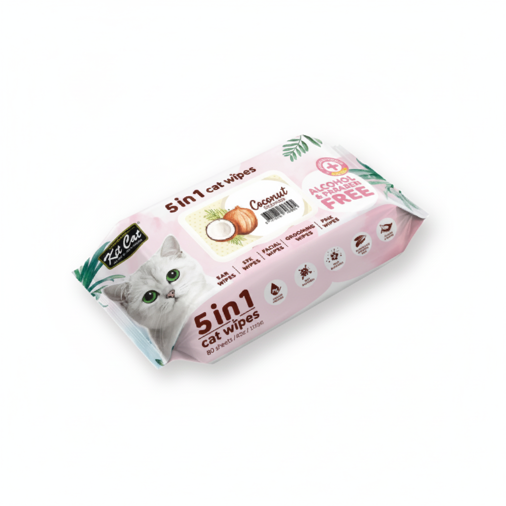 Kit Cat Antibacterial Pet Wet Wipes with Coconut Scent 80 Wipes