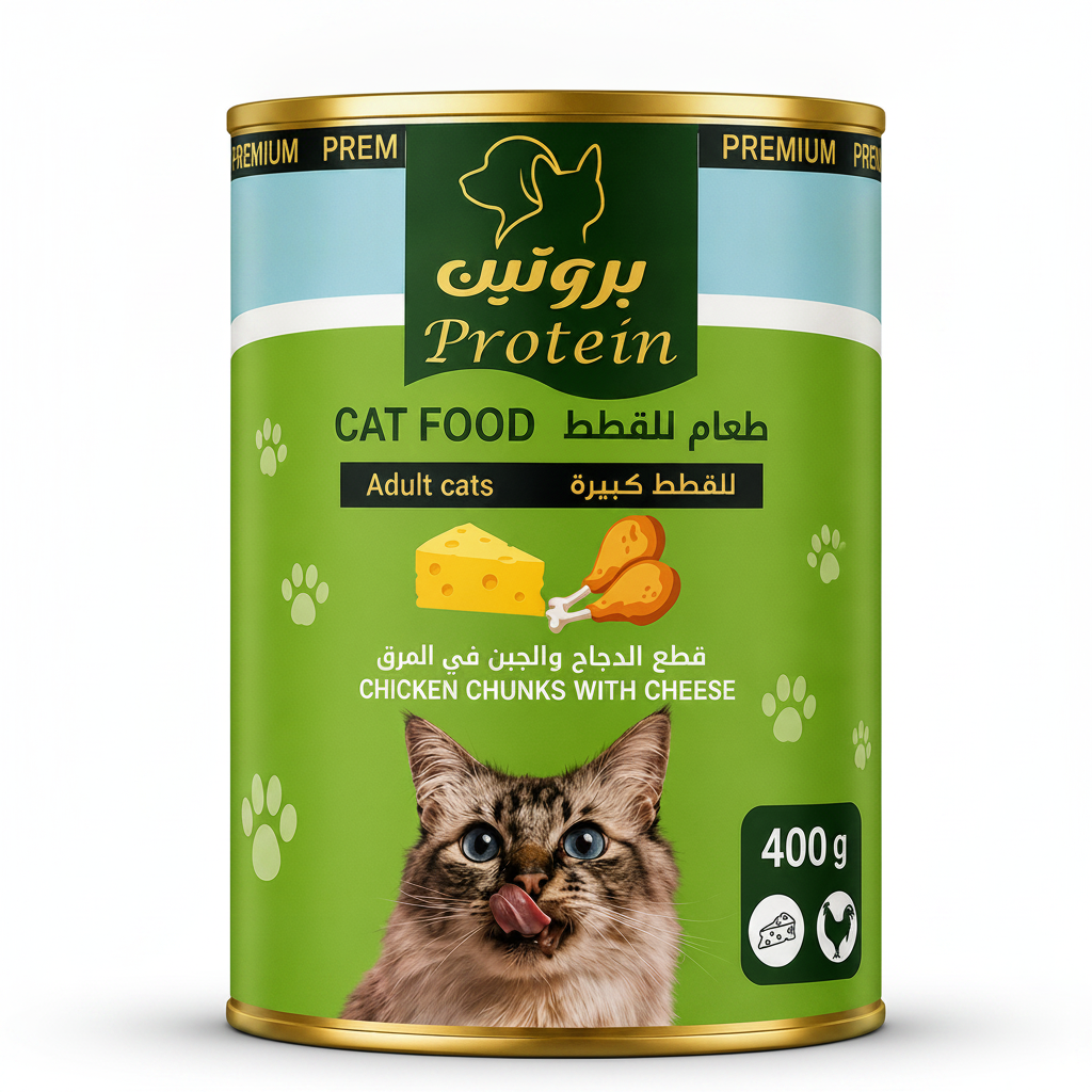 Protein Adult Cat Wet Food with Chicken & Cheese Chunks in Gravy 400 g