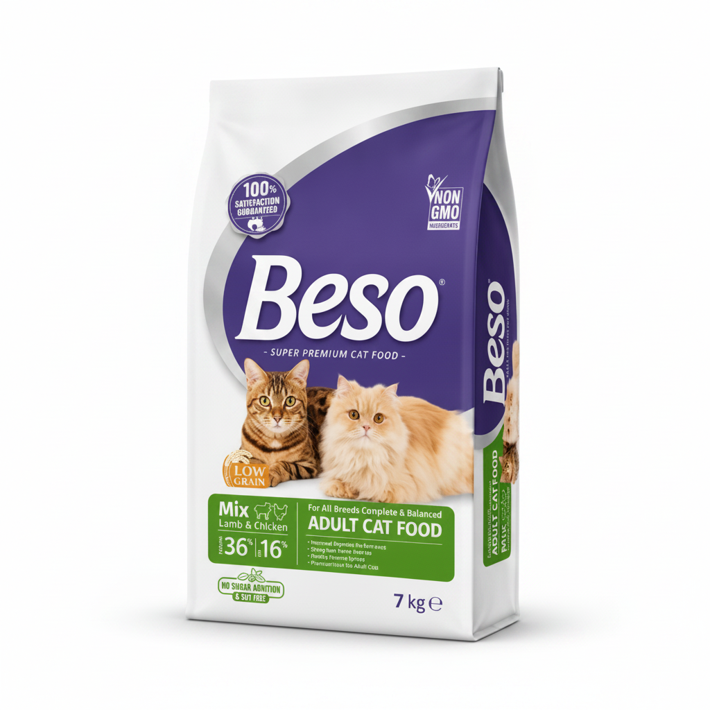 Beso Adult Dry Cat Food with Lamb & Chicken Flavor 7 kg