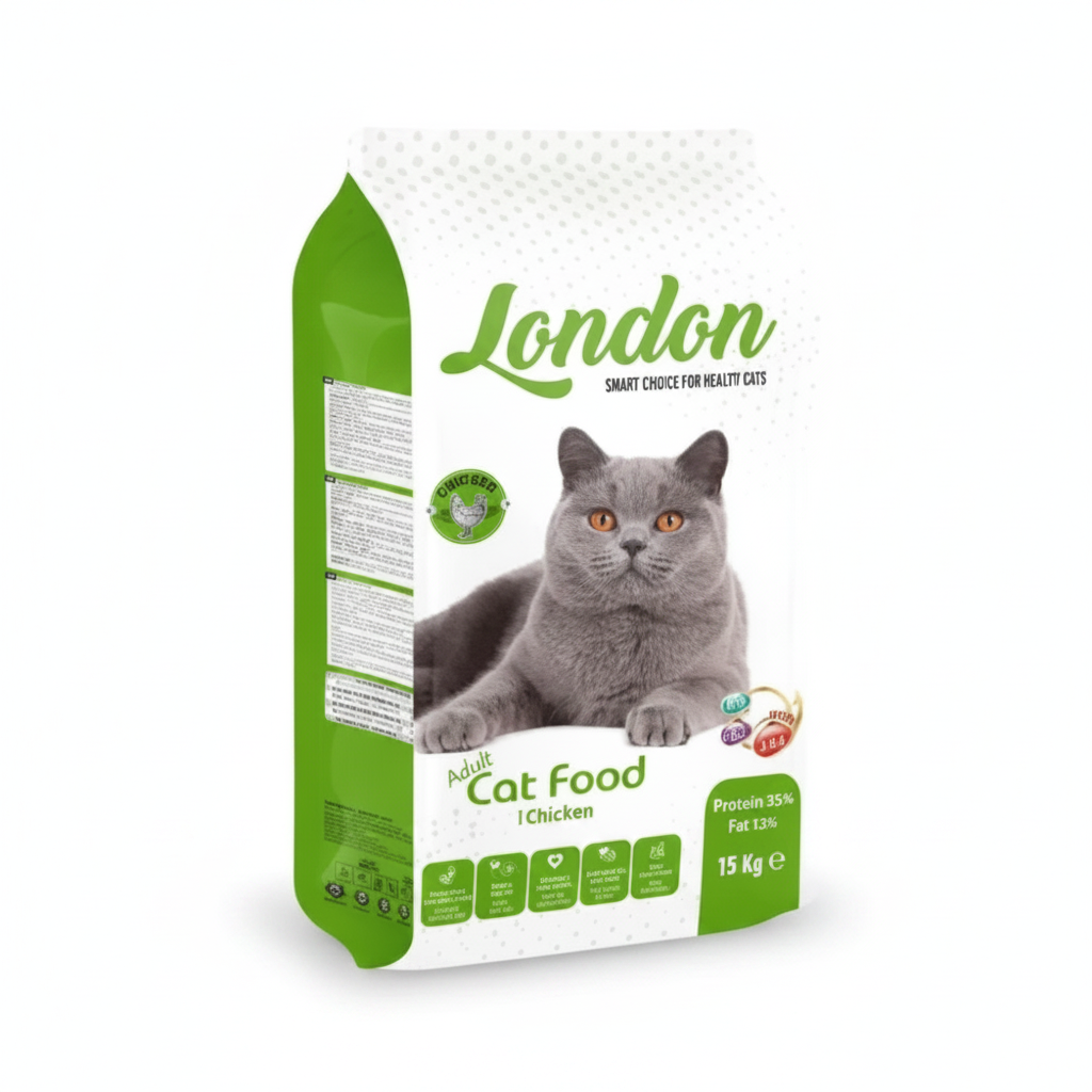 London Dry Cat Food with Chicken, Nutritious Formula, 15kg
