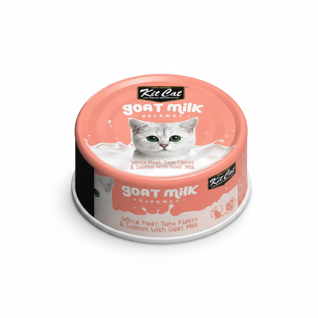 Kit Cat Wet Cat Food with Goat Milk, White Tuna Flakes & Salmon 70 g