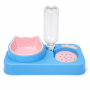 Transparent Plastic Cat Food Bowl with Water Feeder