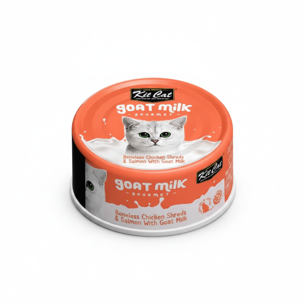 Kit Cat Wet Cat Food with Goat Milk, Chicken Flakes & Salmon 70 g