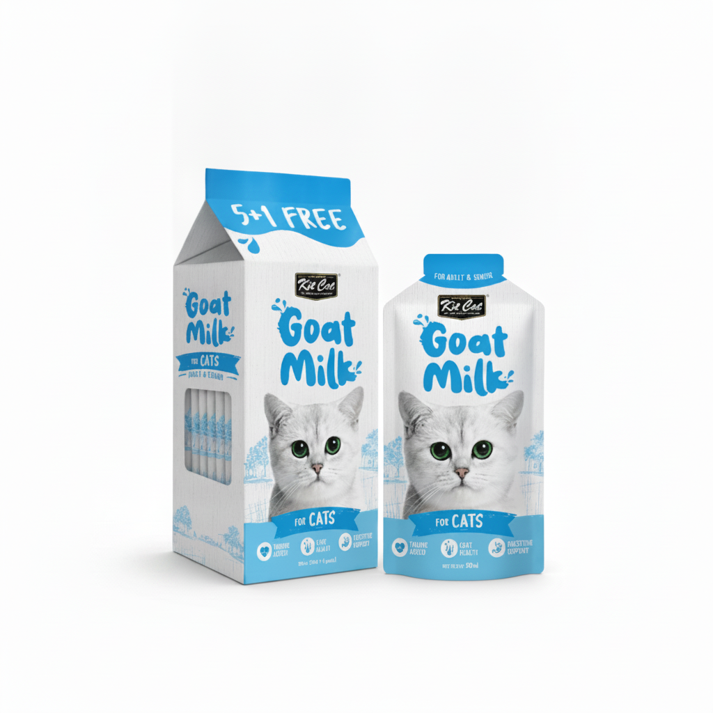 Kit Cat Goat Milk for Adult Cats 50 ml × 6 (5+1 Free)