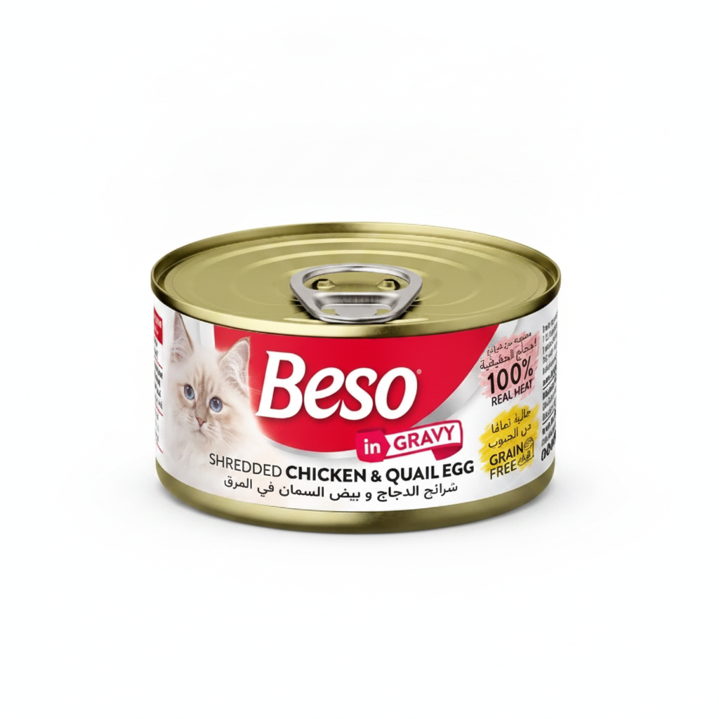 Beso Adult Cat Wet Food with Chicken & Quail Egg in Gravy 85 g